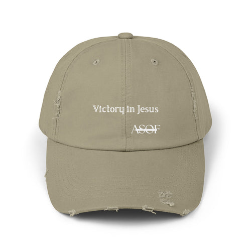 Victory in Jesus Distressed Hat